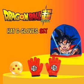 Dragon Ball Z Chapeau et Gants pour Garçons, Ensemble dhiver pour Enfants, Accessoires dhiver des Goku