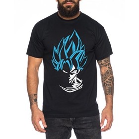 WhyKiki Super Son Goku T-Shirt pour Homme Dragon Master Son Ball Vegeta Turtle Roshi DB, Farbe2:Noir/Bleu.Größe2:L