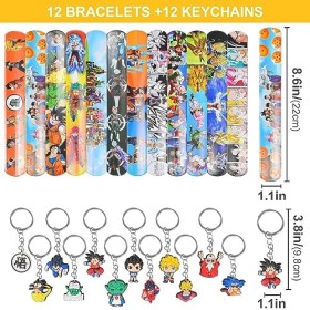 Newtic Dra-gon Party Cadeaux, Cadeau danniversaire pour Enfants -, 12PCS Bracelet de Slap + 12PCS Porte-clés, Bracelet à Gif