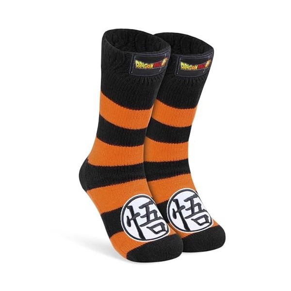 Dragon Ball Z Chaussons Chaussettes Ado Garcon Chaussettes Antidérapantes Idée Cadeau Anime Manga Taille Unique 36-40 Noir/O