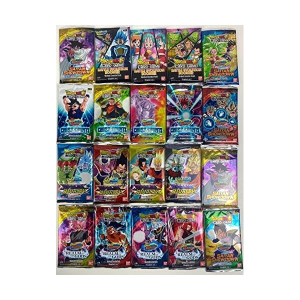 Lot de 50 cartes Dragonball avec 3 carte Holo - Dragon Ball Card Game - Anglais + Heartforcards®