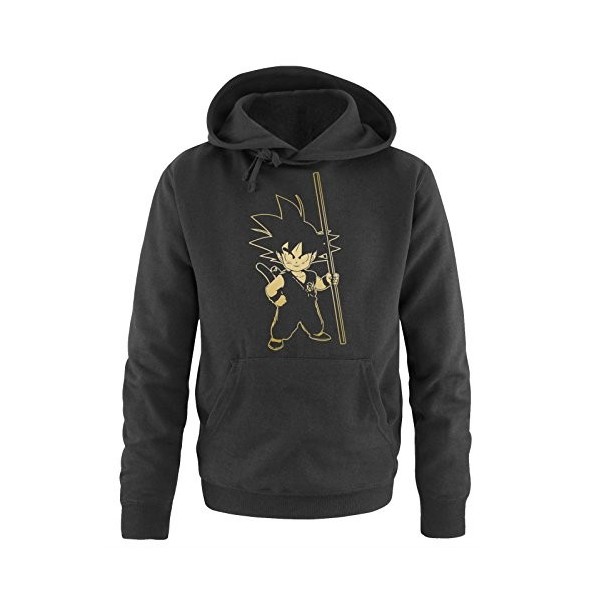 Comedy Shirts Sweat Shirt pour Hommes Son Goku III - Sweat à Capuche pour Hommes Dragon Ball Z - Sweat pour Hommes avec Logo 