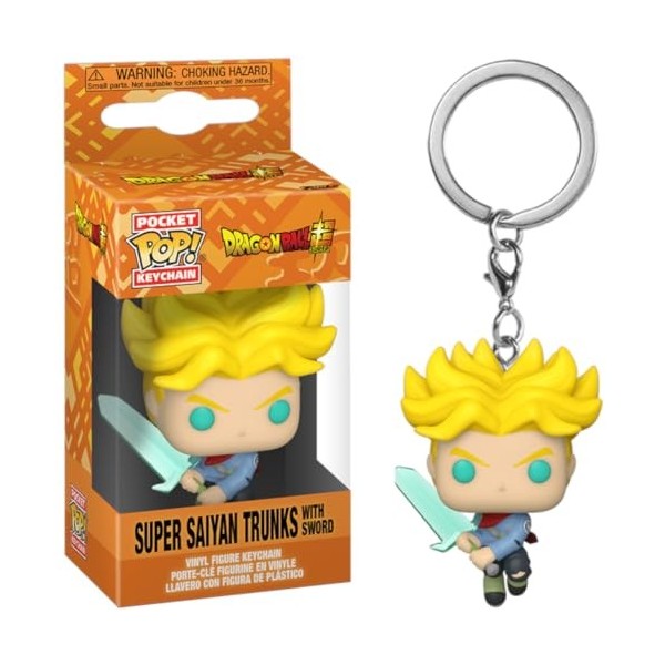 Funko Pop! Keychain: DBS - Super Saiyan Trunks with Sword - Dragon Ball Super - Mini-Figurine en Vinyle à Collectionner Porte