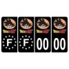 HADEXIA Pack 2 Paires Autocollant Stickers Plaque dimmatriculation Premium Dragon Ball Z Noir - Numéro Personnalisé
