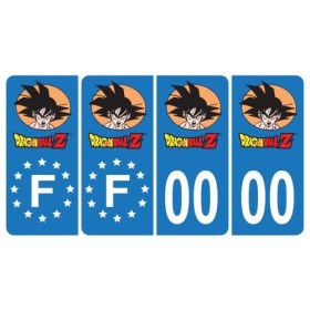 HADEXIA Pack 2 Paires Autocollant Stickers Plaque dimmatriculation Premium Dragon Ball Z - Numéro Personnalisé