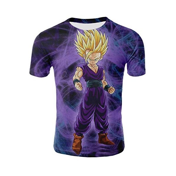 WANHONGYUE Anime Dragon Ball Z Goku 3D Imprimé T-Shirt Cosplay Vêtements Manche Courte Eté Pull Tee Top Shirts 10 L