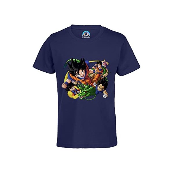 French Unicorn T-Shirt Enfant Mixte Dragon Ball Z Sangoku Vegeta Piccolo Trunk Manga Anime Sengoku