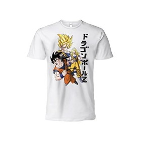 T Shirt DragonBall Goku Super Saiyan Officiel Blanc Enfant Adulte Garçon, Blanc, 7-8 ans