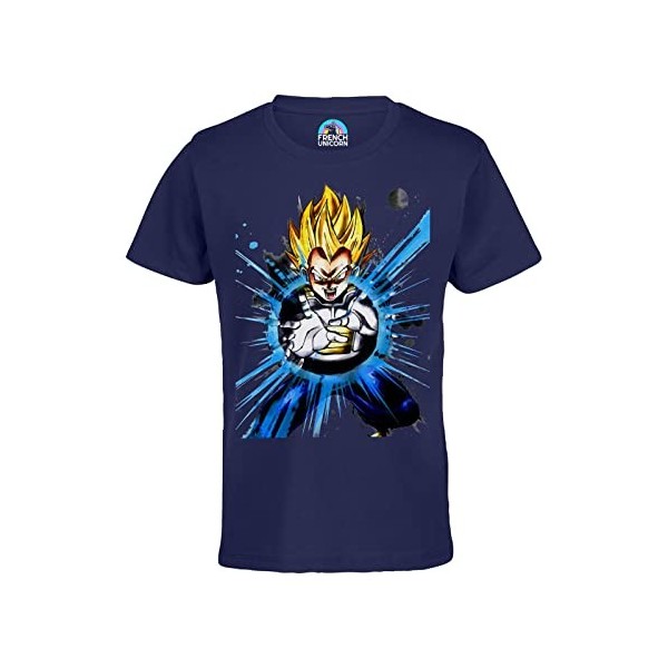 French Unicorn T-Shirt Enfant Mixte Vegeta Canon Garric Dragon Ball Z Super Saiyan DBZ Manga