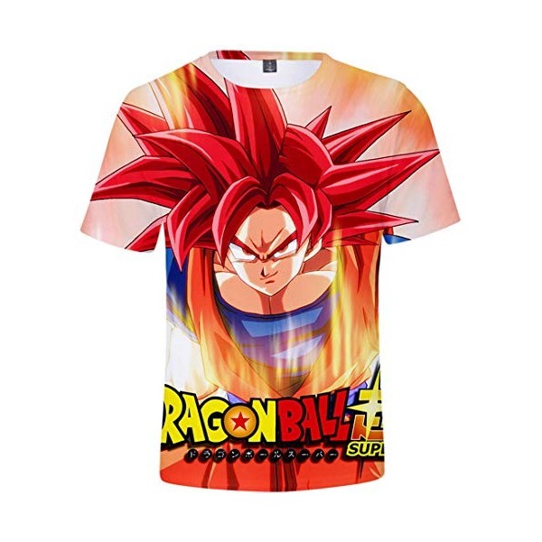 Silver Basic T-Shirt à Manches Courtes Drangon Ball Super Enfant Garçon Tops Sport Son Goku Saiyan Vegeta 3D Impression XXS,S