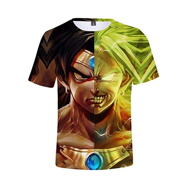 Silver Basic T-Shirt à Manches Courtes Drangon Ball Super Enfant Garçon Tops Sport Son Goku Saiyan Vegeta 3D Impression XXS,S