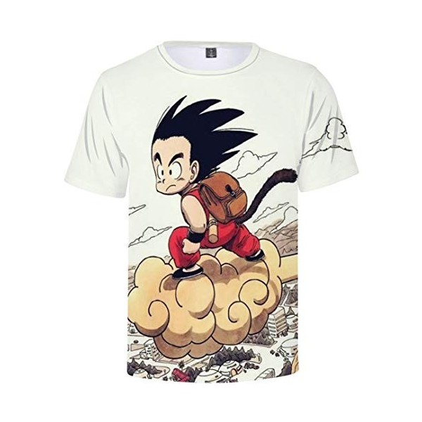 Silver Basic T-Shirt à Manches Courtes Drangon Ball Super Enfant Garçon Tops Sport Son Goku Saiyan Vegeta 3D Impression XXS,S