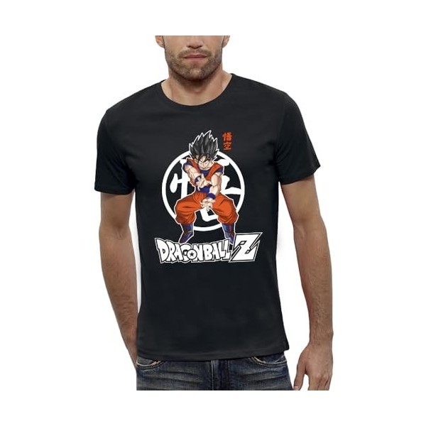 Dragon Ball Z T-Shirt Sangoku DBZ - Kamehameha - Produit sous Licence Officielle Homme - Taille XS - Noir