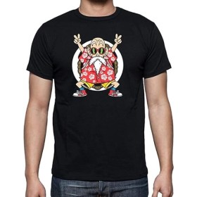 TusPersonalizables T-Shirt Homme - Maître Roshi - Dragon Ball Goku Vegeta Boules de Dragon Super Saiyan, Noir , XXL