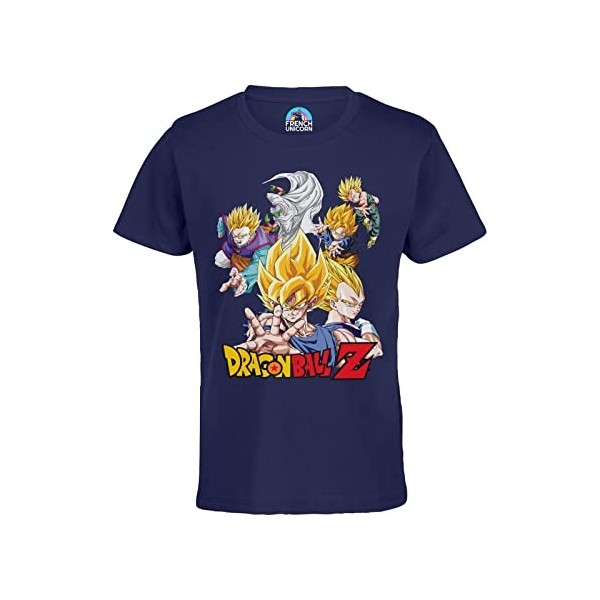 French Unicorn T-Shirt Enfant Mixte Dragon Ball Z Personnages Goku Manga Anime Japon