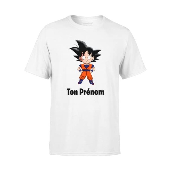 teesdeal Tshirt Son Goku Prénom Au Choix Personnalisé Dra gon Ball Super Saiyan Enfant Garçon & Fille 5-6 Ans 