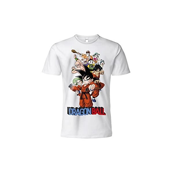 T Shirt DragonBall Officiel Personnages Saga Blanc Enfant Adulte et Garçon 14-15 ans 