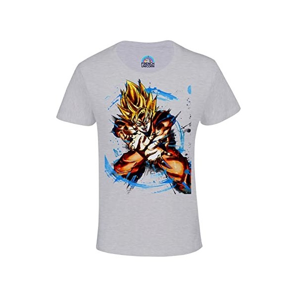 French Unicorn T-Shirt Enfant Mixte Goku Super Saiyan Kameha Dragon Ball DBZ Manga