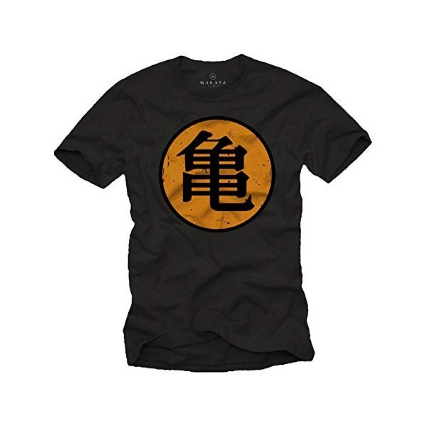 Makaya Goku T-Shirt pour Homme Kame Dragon Noir S