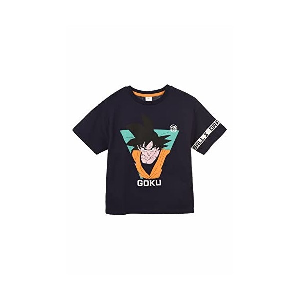 Dragon Ball Z T-Shirt Garçon, T-Shirt Coton Doux Motif Goku, T-Shirt Manches Courtes Enfant et Ado, Taille 6 Ans, Bleu