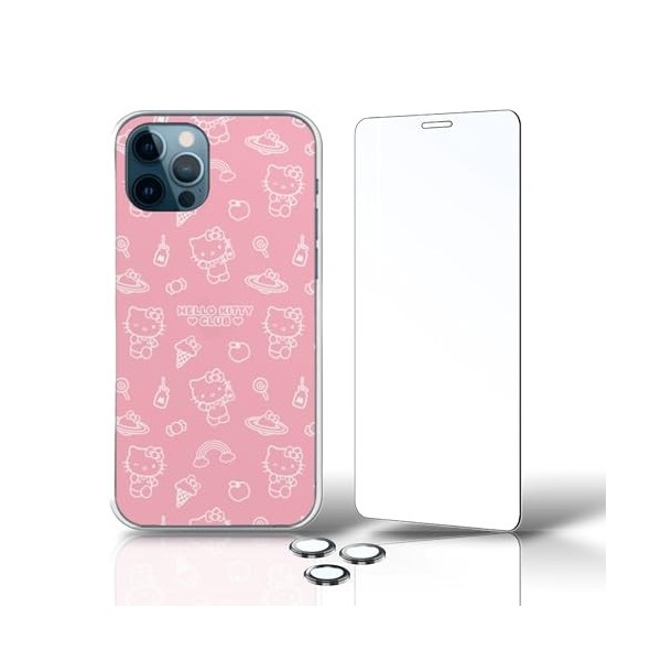 PERSONALAIZER Coque pour iPhone 12/12 Pro + verre trempé + film protecteur dappareil photo Coque mobile iPhone 12/12 Pro Des