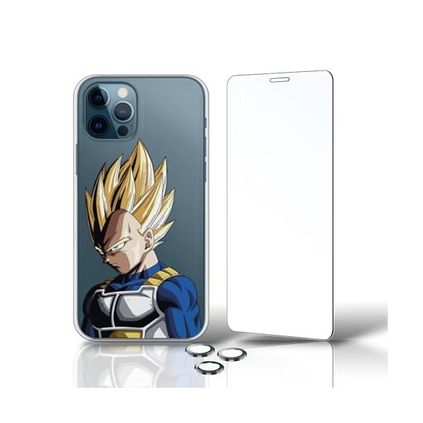 PERSONALAIZER Coque pour iPhone 12/12 Pro + verre trempé + film protecteur dappareil photo Coque mobile iPhone 12/12 Pro Des