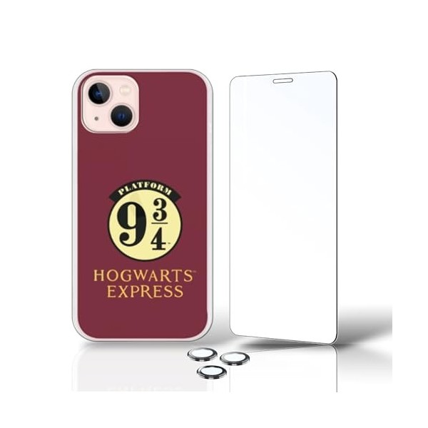 PERSONALAIZER Coque pour iPhone 14 + verre trempé + protecteurs dobjectif dappareil photo Coque mobile iPhone 14 Design ori