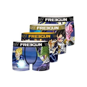 FREEGUN Boxer Homme Dragon Ball Z, Caleçon Homme Sangoku, Vegeta, Original et Doux Lot de 4 , Multicolore, Taille XL