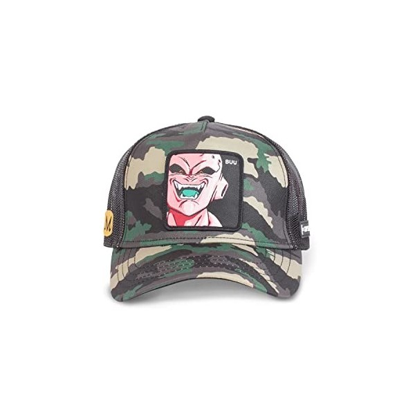 [ X ] CAPSLAB Casquette Homme & Femme Dragon Ball Z, Casquette Trucker Buu, Original Anime, Vert, Noir, Marron, Taille TU