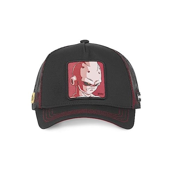 [ X ] CAPSLAB Casquette Homme & Femme Dragon Ball Z, Casquette Trucker Buu, Original Anime, Noir, Rouge, Rose, Taille TU