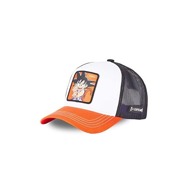[ X ] CAPSLAB Casquette Homme & Femme Dragon Ball, Casquette Trucker, Goku, Originale et Authentique, Noir, Blanc, Orange, Ta
