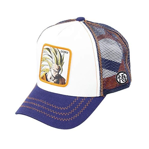 [ X ] CAPSLAB Casquette Homme & Femme Dragon Ball Z, Casquette Trucker, Sangoku, Toutes Les Saisons et Original, Blanc, Bleu,