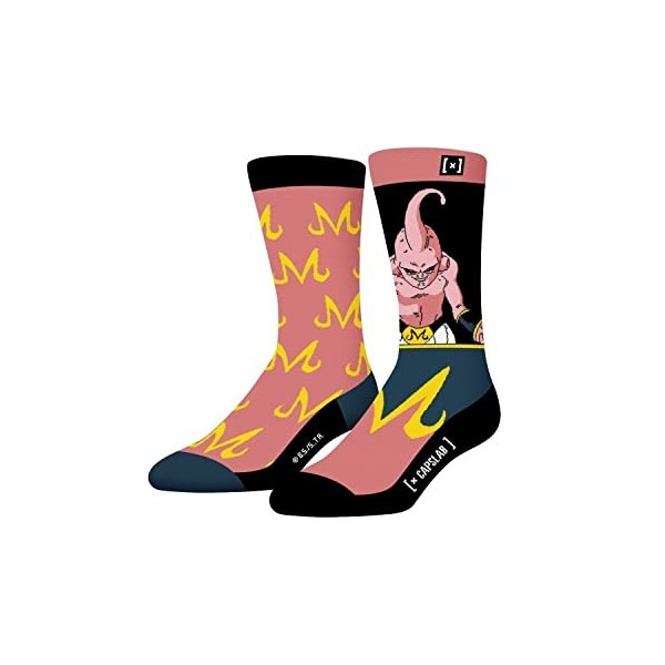 Chaussette Homme Dragon Ball Z Coton, 1 Paire de Chaussettes Fantaisie Homme Buu, Haute et Originale, Rose, Gris, Noir, Taill