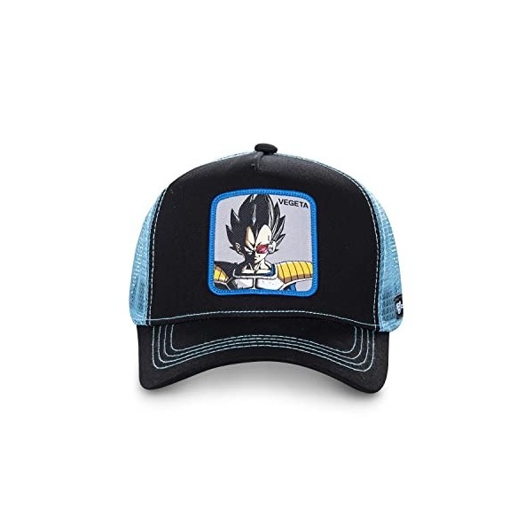 [ X ] CAPSLAB Casquette Homme & Femme Dragon Ball Z, Casquette Trucker, Vegeta, Original et Coupe décontractée, Noir, Bleu, G