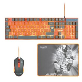 FRTEC - Dragon Ball Super Pack Keyboard + Souris + Tapis Compatible PC QWERTY 