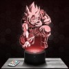 Lampe de chevet, Veilleuse Tactile Manga - Son Goku Combat Lampe 3D LED illusion, Idée cadeau Noël anniversaire garçon et fil