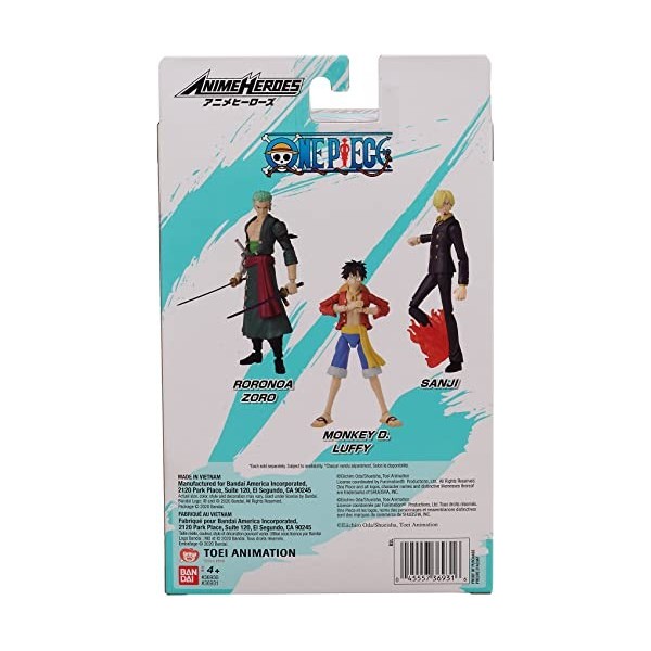 Bandai - Anime Heroes - One Piece - Figurine Anime heroes 17 cm - Monkey D. Luffy - 36931