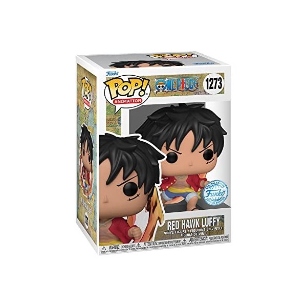 Funko Pop! Animation: One Piece - Red Hawk Luffy - Brille dans Le Noir - Chase - Figurine en Vinyle à Collectionner - Idée de