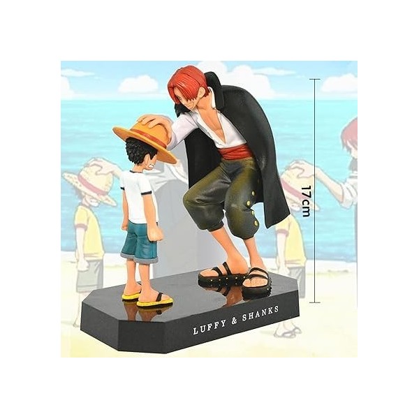 Tuzsocr Anime One Piece Monkey D Luffy PVC Action Figure,Quatre Empereurs Shanks Enfance Chapeau De Paille Luffy,Cartoon Mode
