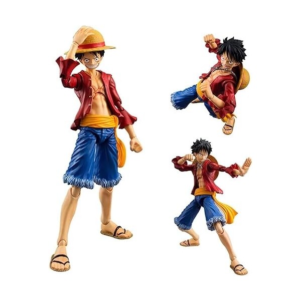 Luffy Action Figure - 17CM Monkey D. Luffy Changeable Face Mobile Figure Model PVC Statue, Anime Action Figure Ornements Coll