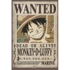 ABYSTYLE - One Piece - Poster - Wanted Luffy New 2 91,5 x 61 cm 