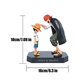 ZKTSRY Anime One Piece Shanks Touching Luffy Figures Anime Action FigureFigures Modèle, Décoration de gâteau danniversaire D