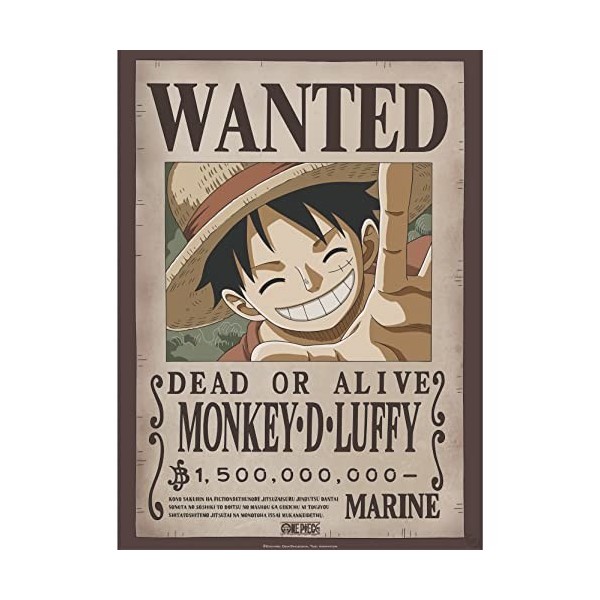 ABYSTYLE GBEye - ONE PIECE Poster Wanted Luffy 52x38cm 