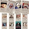 FISH DRAGATE Lot de 12 posters Anime One Piece 7,8 x 11,2 pouces New Bounty Wanted Edition Chapeau de paille Pirates Nika Fif