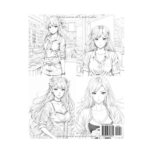Livre de Coloriage Manga et Anime pour Adultes Filles Kawaii Coloriage Manga Japonais Mignon: Livre de Coloriage Adulte Manga