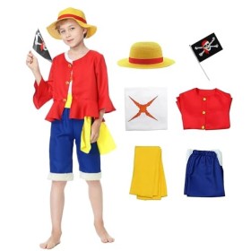Churgigi Deguisement One Piece Luffy Enfant Costume Luffy Déguisement Luffy Enfant Deguisement Luffy Carnaval Noël Cosplay av