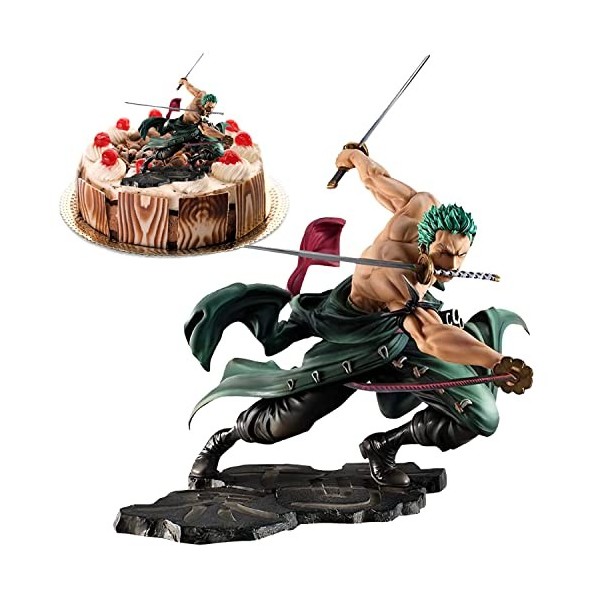 YISKY One Piece Roronoa Zoro, Trois épées Style PVC Modèle, Anime Figure Décoration Ornements pour Fans d’Anime,Cadeaux pour 