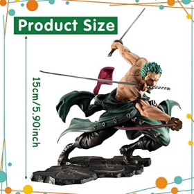 YISKY One Piece Roronoa Zoro, Trois épées Style PVC Modèle, Anime Figure Décoration Ornements pour Fans d’Anime,Cadeaux pour 
