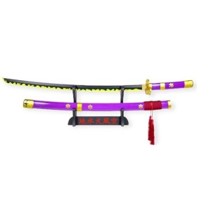FÉENOMENN Katana One Piece Zoro Enma 95cm - Lame Bois - Support Japonais Inclus