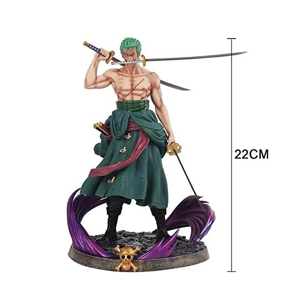 Miotlsy Figurine Anime Zoro, 22cm PVC Zorro Action Statue Cartoon Anime Personnage Ornements Collectibles Toy Animations Char